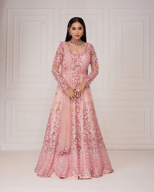 Floral Pink Anarkali