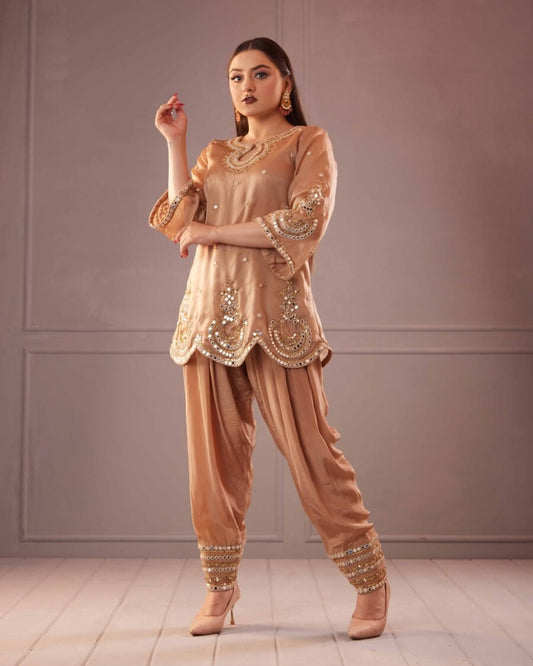 Beige Shirt With Salwar