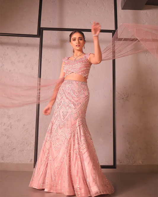 Dusty pink lehenga