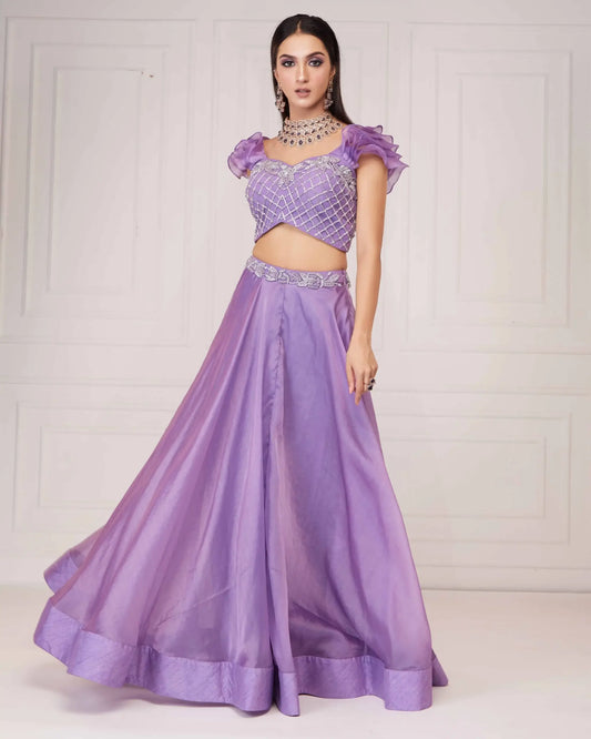 Lilac Top And Organza Skirt