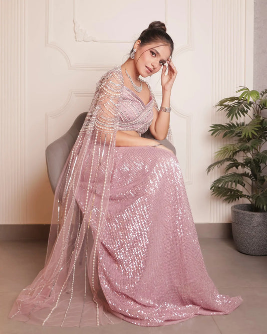 Dusty Pink Top And Skirt