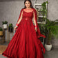 Red Falling Sleeve Gown