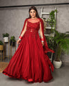 Red Falling Sleeve Gown