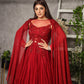 Red Falling Sleeve Gown