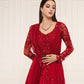 Floral Red Anarkali
