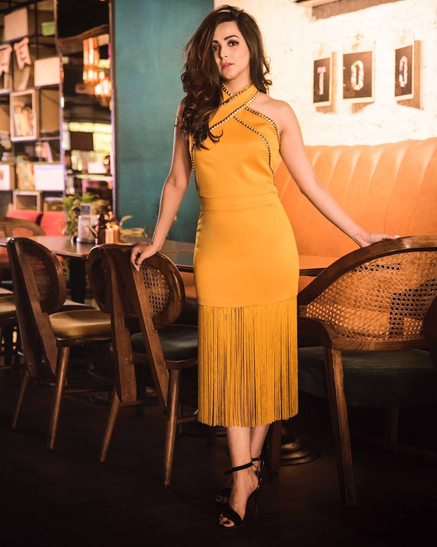 Mustard Halter Top & Skirt