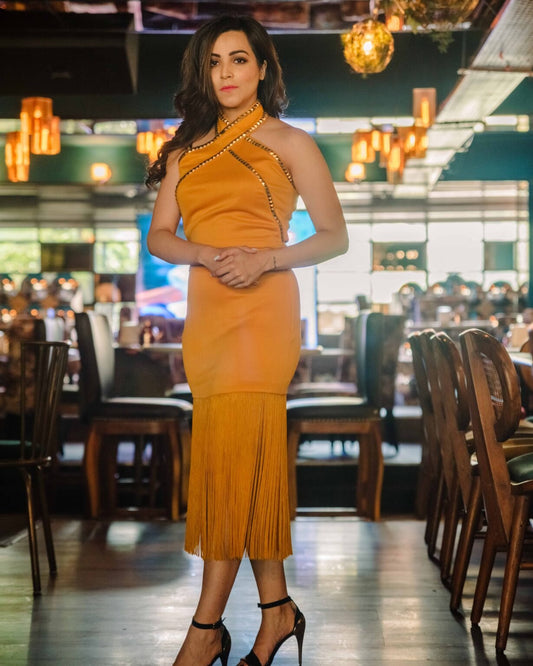 Mustard Halter Top & Skirt