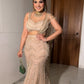Ivory drape saree