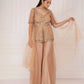 Beige Peplum With Pants