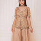 Beige Peplum With Pants