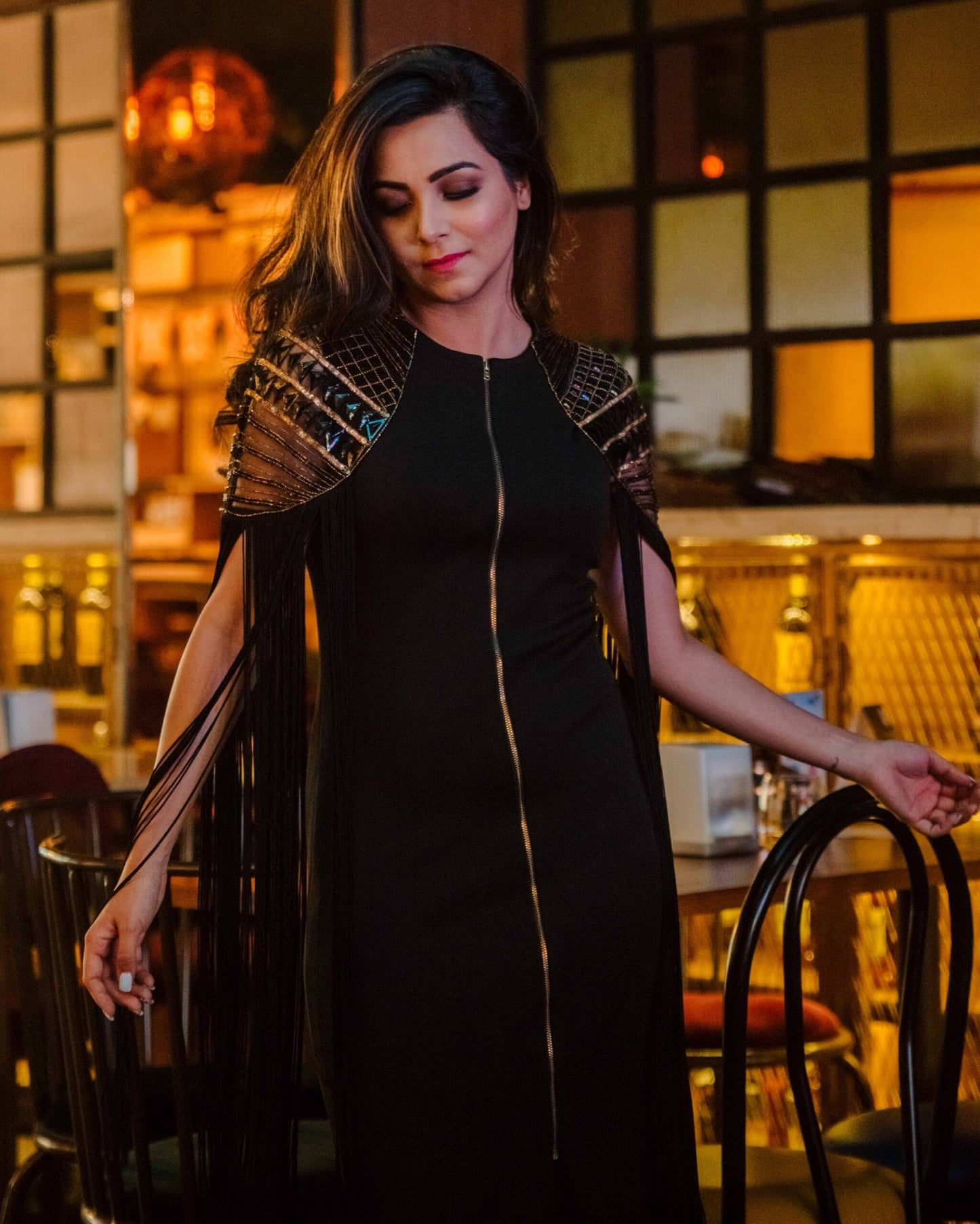 Black Fringe Dress