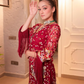 Maroon floral work outfit