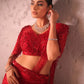 Red drape saree