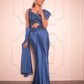 Cobalt blue drape saree