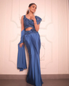 Cobalt blue drape saree