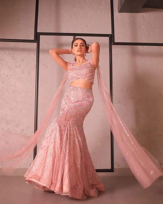 Dusty pink lehenga