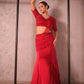 Red drape saree