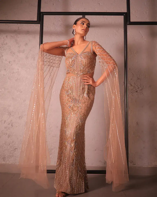 Bronze gold gown