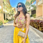 Yellow floral top and pants