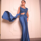 Cobalt blue drape saree