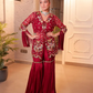 Maroon floral work outfit