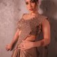Greige drape saree