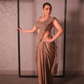 Greige drape saree