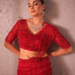 Red drape saree