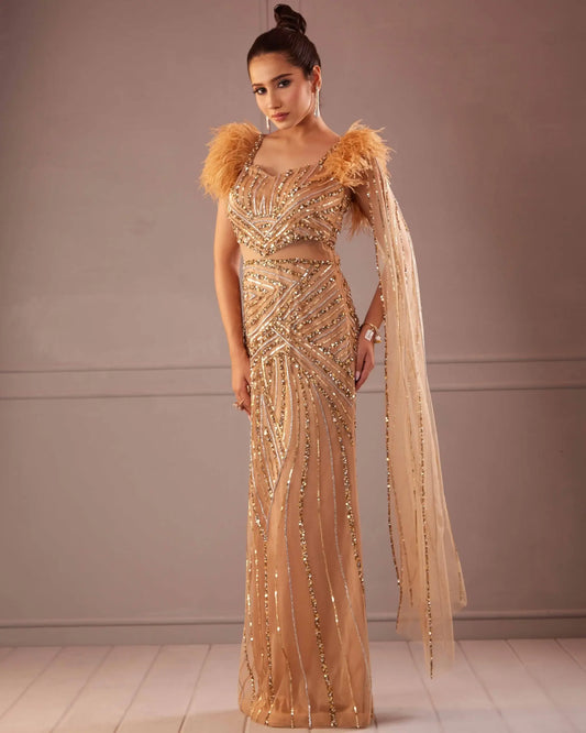 Gold Feather Gown