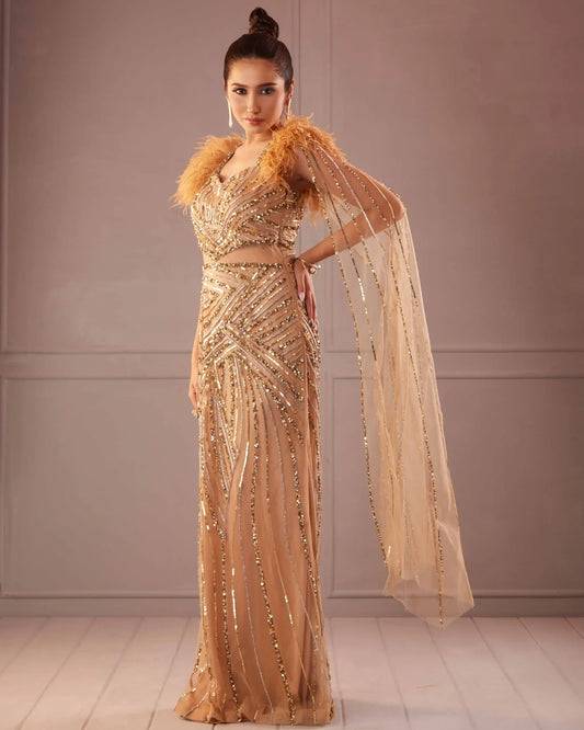 Gold Feather Gown
