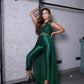 Green Draped Jumpsuit