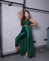 Green Draped Jumpsuit