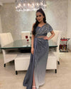 Grey One Shoulder Gown