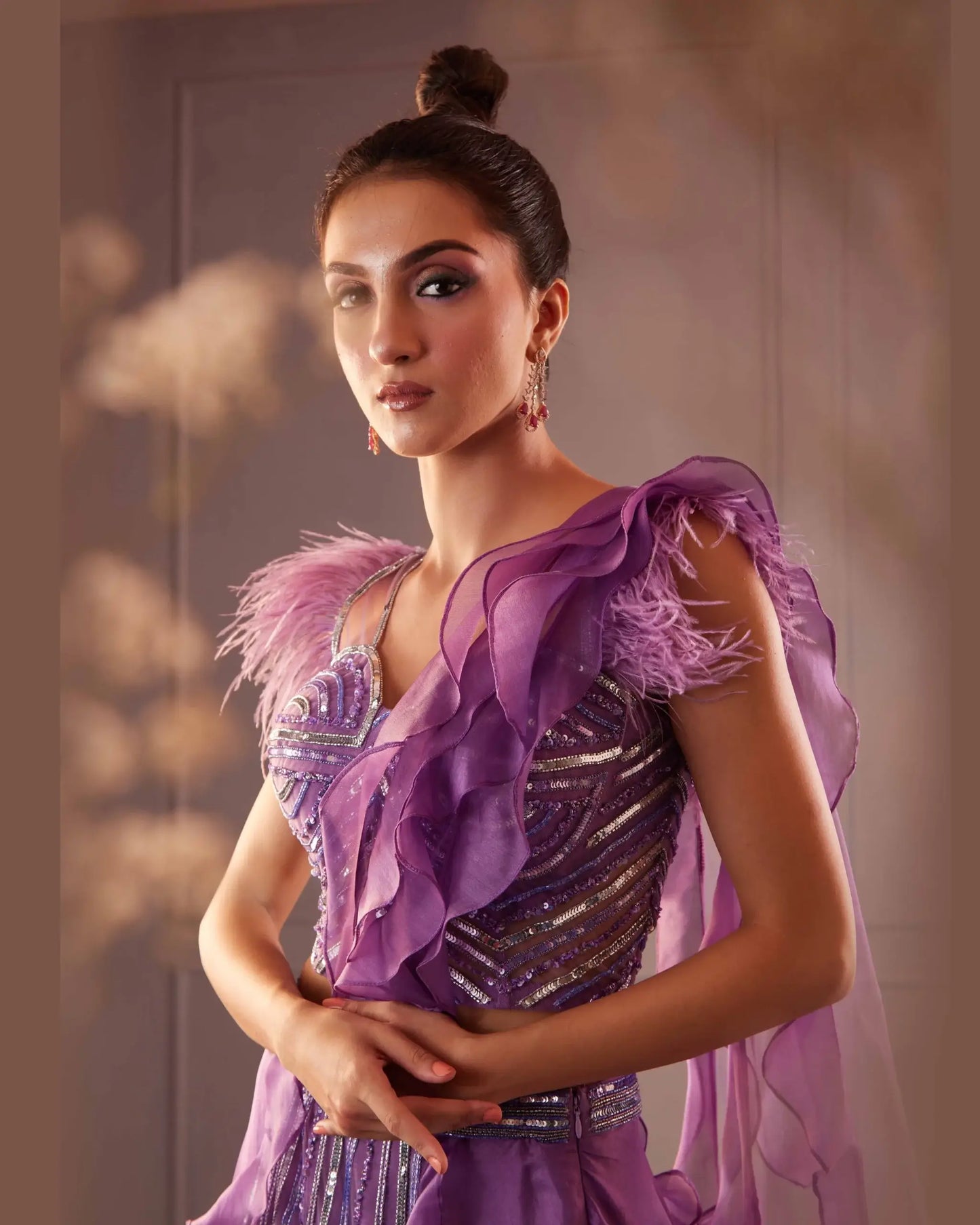 Lilac Drape Lehenga