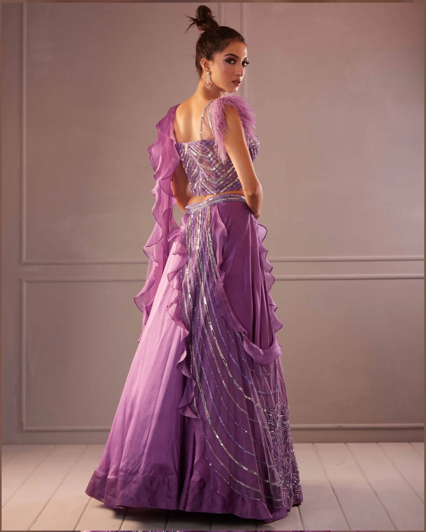 Lilac Drape Lehenga