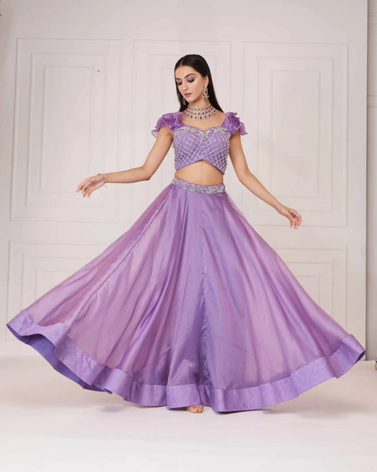 Lilac Top And Organza Skirt