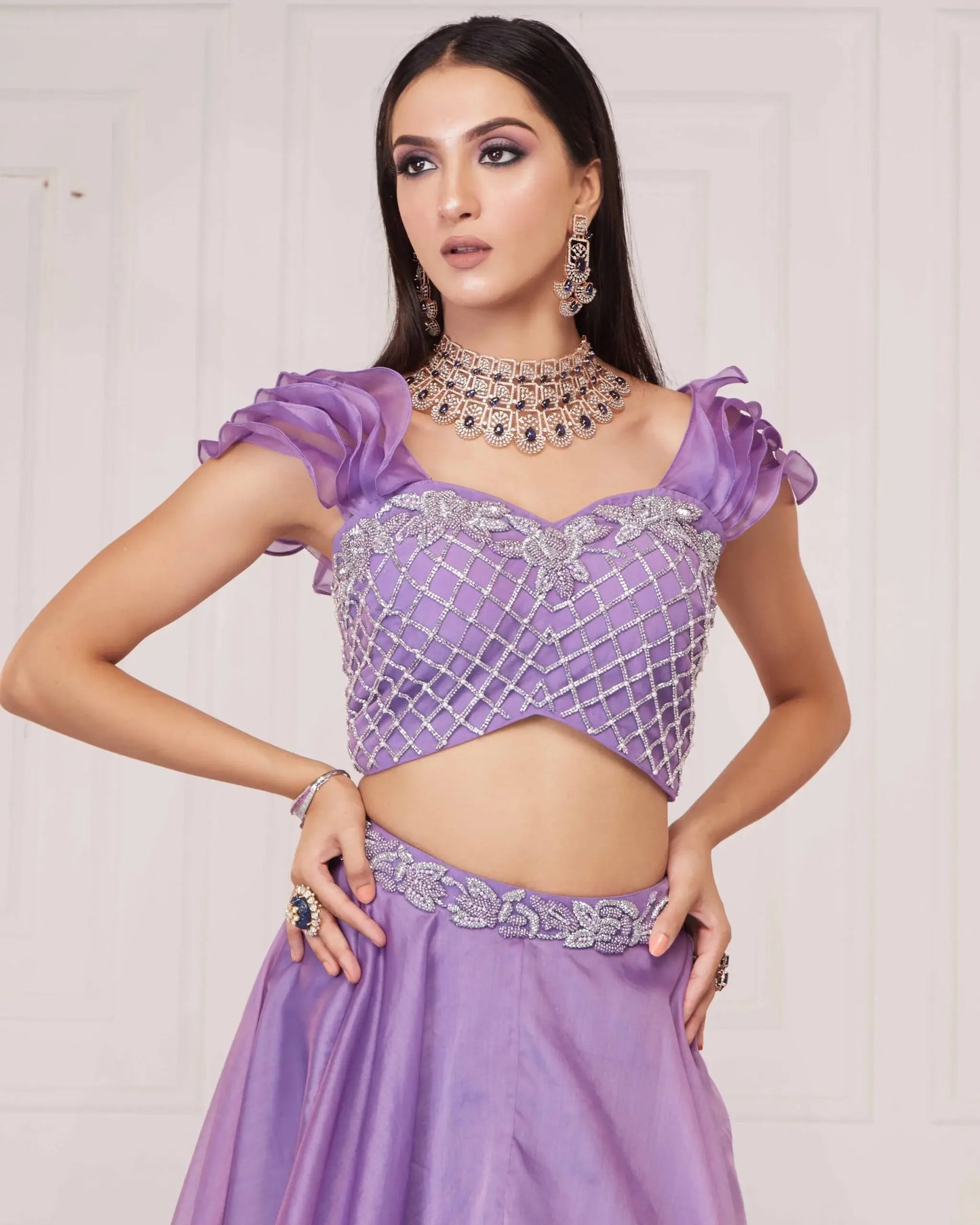 Lilac Top And Organza Skirt