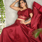 Maroon Corset Blouse And Skirt