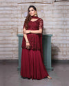 Maroon Sharara Set