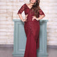 Ox Blood Sequin Draped Saree