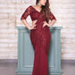 Ox Blood Sequin Draped Saree