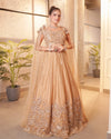 Gold 3D Work Lehenga