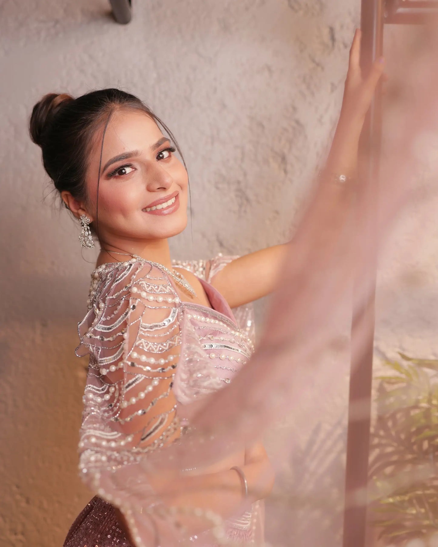 Dusty Pink Top And Skirt