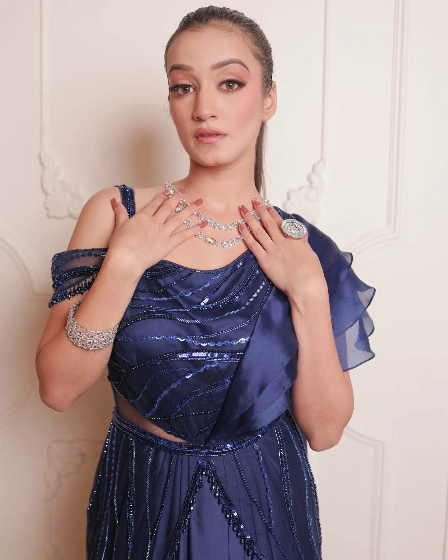 Blue Drape Saree