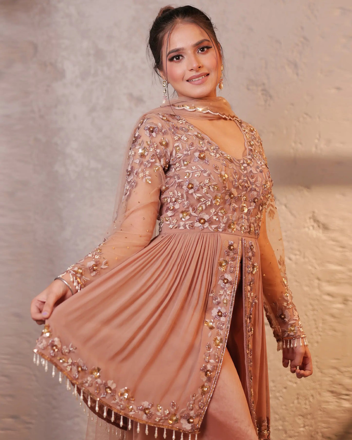 Champagne Sharara With Dupatta