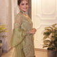 Mint Green Outfit With Organza Stole