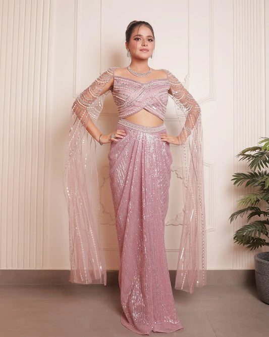 Dusty Pink Top And Skirt