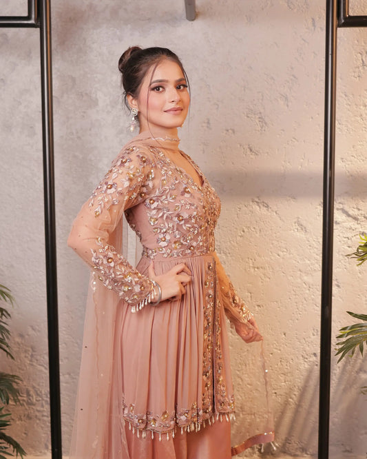 Champagne Sharara With Dupatta