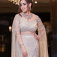 Ivory Drape Sleeve Top And Skirt