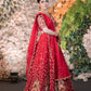 Red Heavy Floral Lehenga